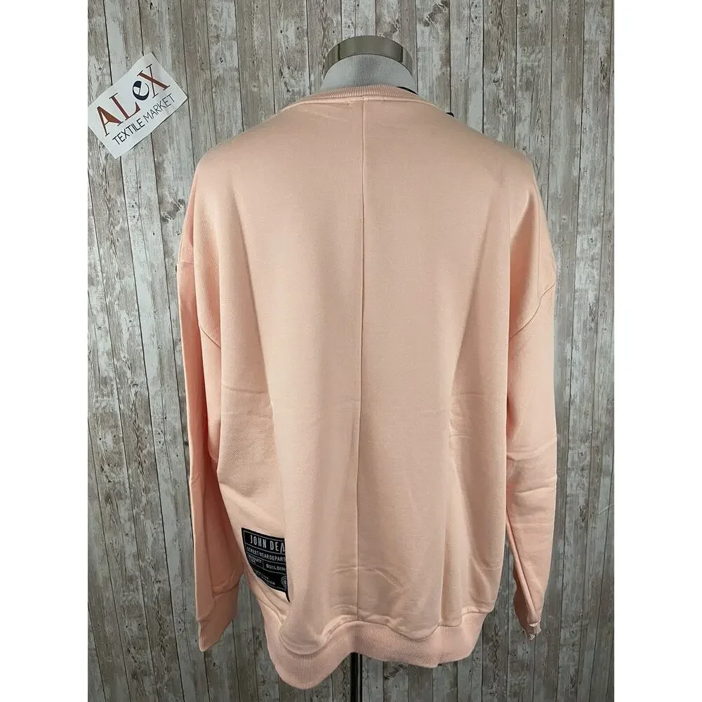John Dean Shirt Mens 2XL Sweater Pink Sweatshirt Pullover Wake Your Mind Up N155